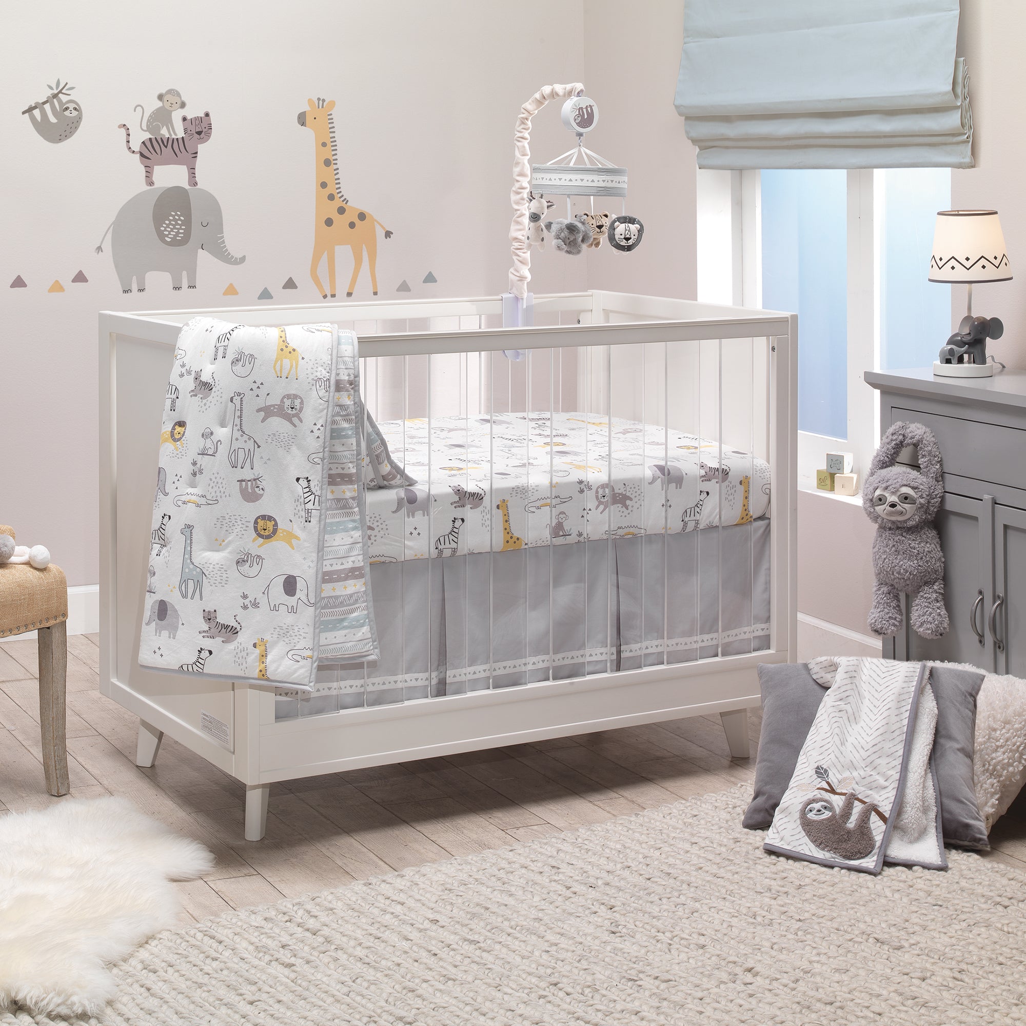 Animal Jungle 4-Piece Crib Bedding Set